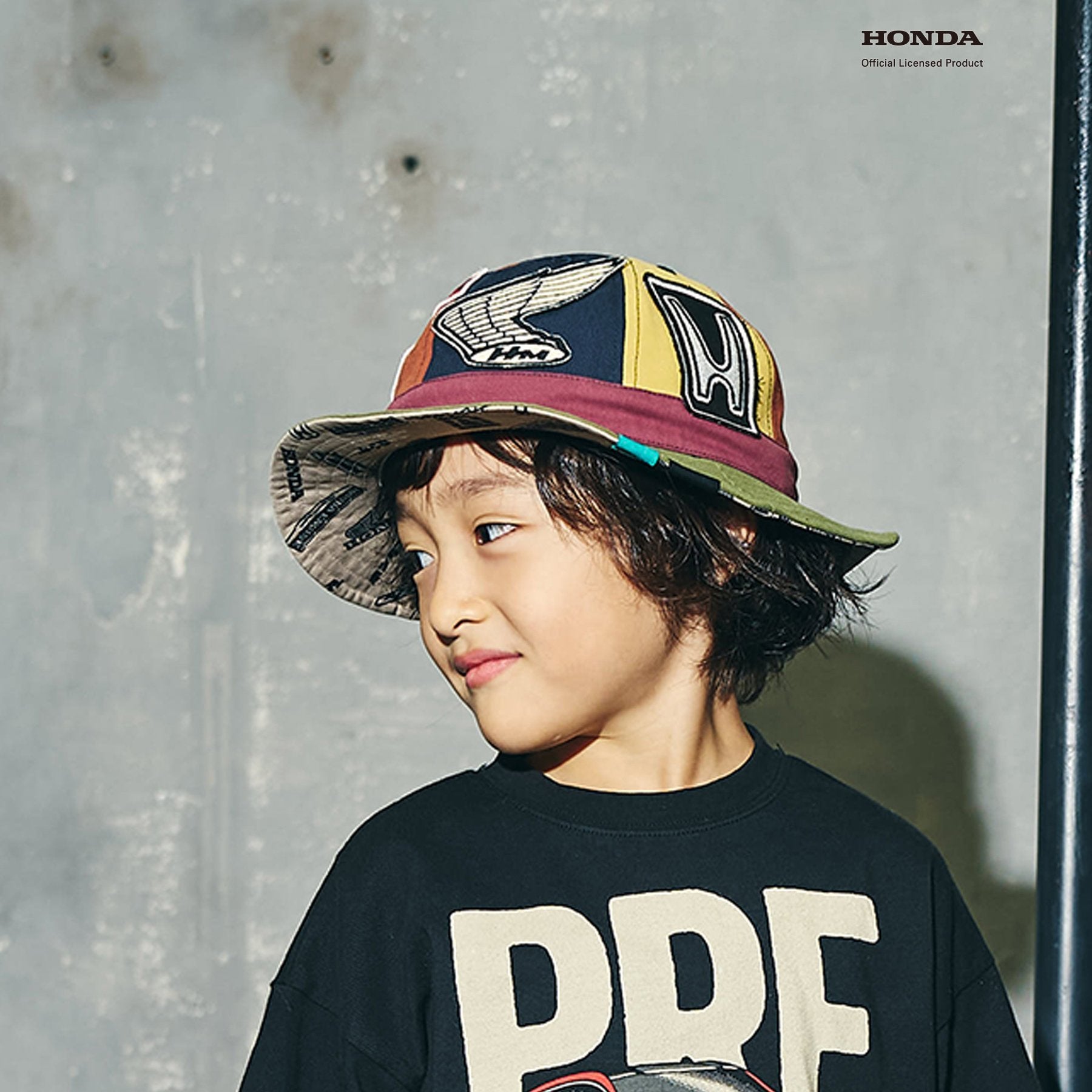 F.O.KIDS×Hondaコラボ_ワッペンアウトドアハット(レインボー)