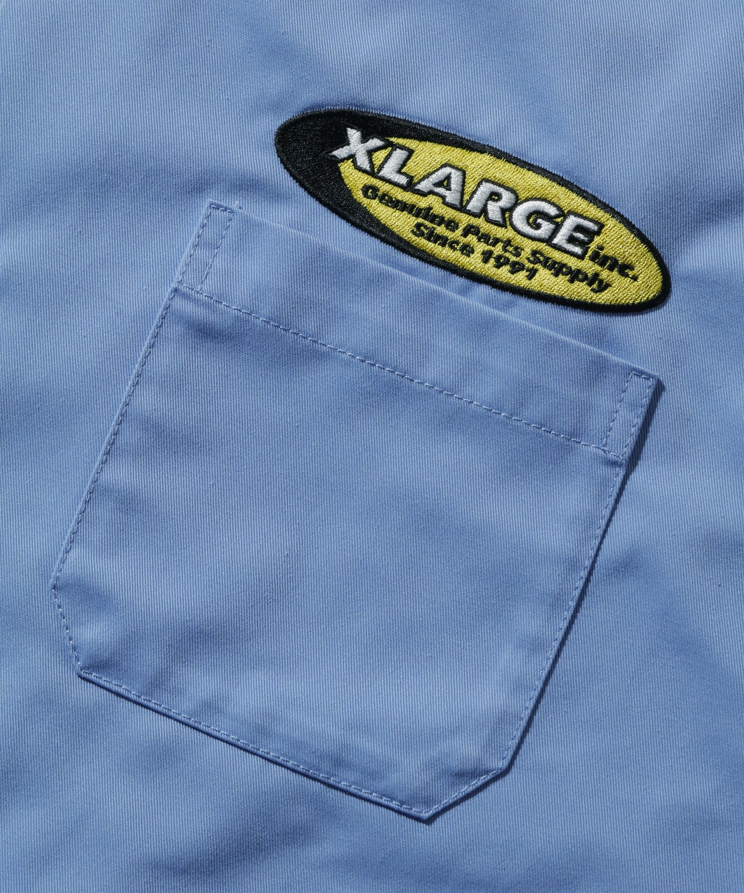XLARGE×Honda SHOWOFF WORK-Shirt ベージュ/ライトブルー