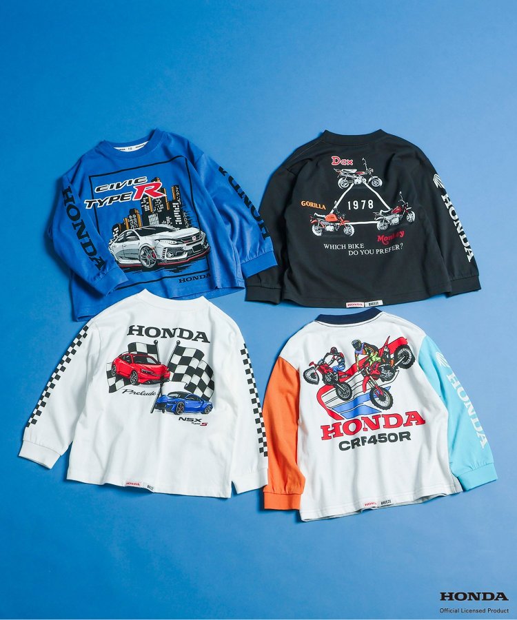 HONDA ヴィンテージグラフィック長袖Tシャツ(ブルー)