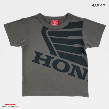 OJICO×Honda ウィングマーク Tシャツ キッズ (チャコールグレー)