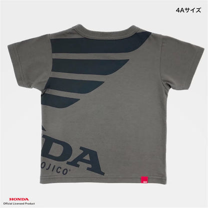OJICO×Honda ウィングマーク Tシャツ キッズ (チャコールグレー)