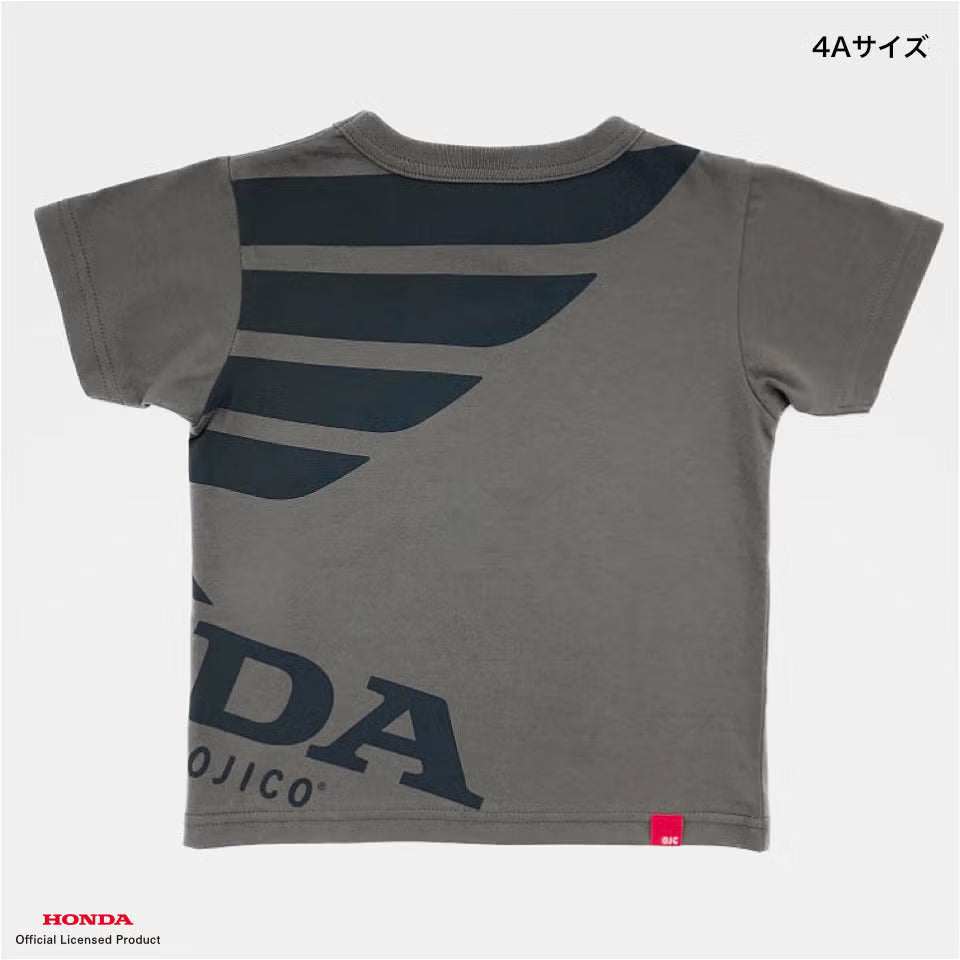 OJICO×Honda ウィングマーク Tシャツ キッズ (チャコールグレー)