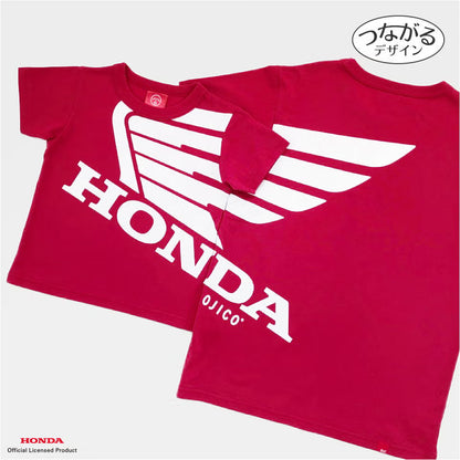 OJICO×Honda ウィングマーク Tシャツ キッズ (レッド)