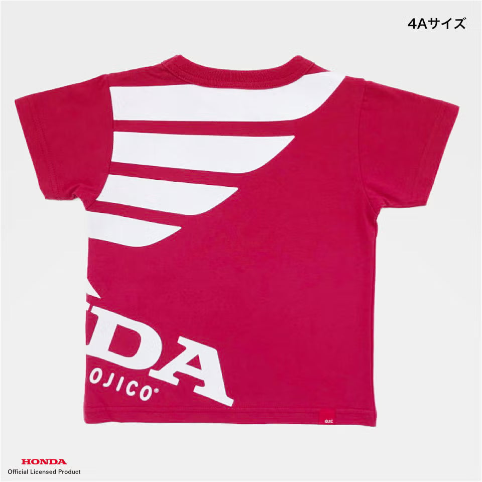 OJICO×Honda ウィングマーク Tシャツ キッズ (レッド)