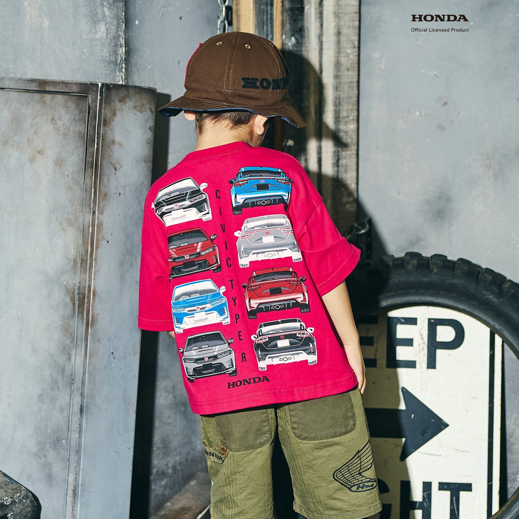 F.O.KIDS×Hondaコラボ_Tシャツ CIVIC TYPE R（レッド）
