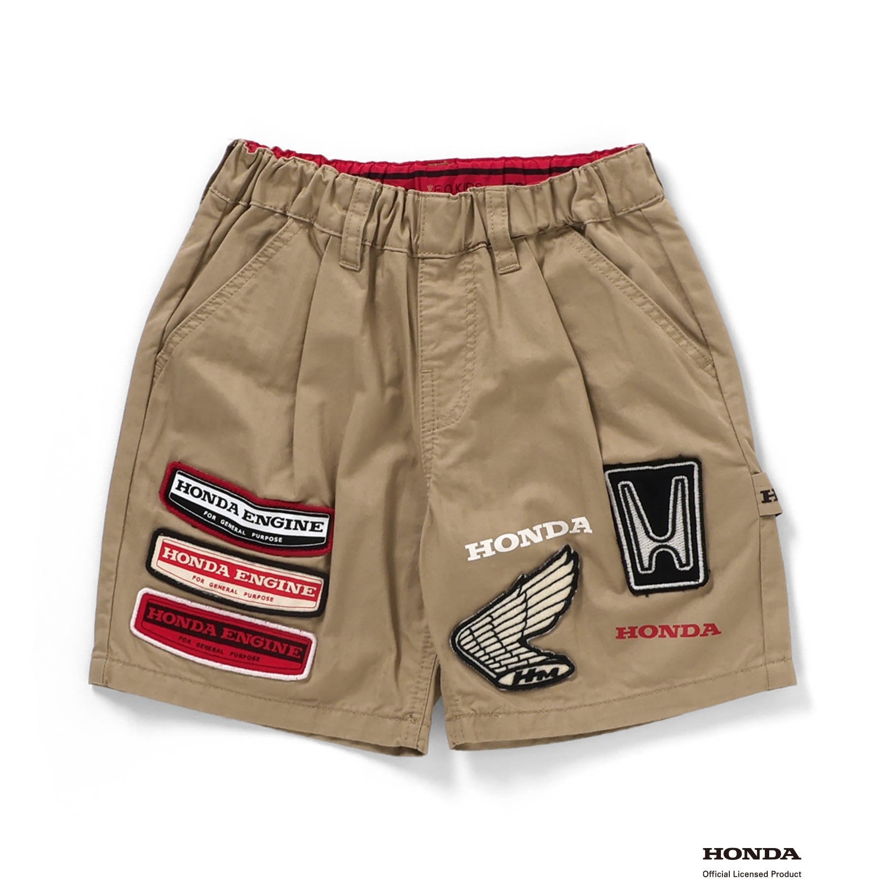F.O.KIDS×Hondaコラボ_ワッペンハーフパンツ（ベージュ）