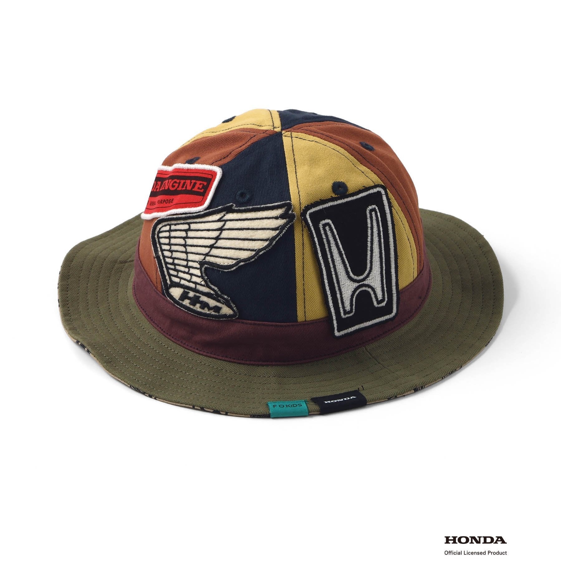 F.O.KIDS×Hondaコラボ_ワッペンアウトドアハット（レインボー）