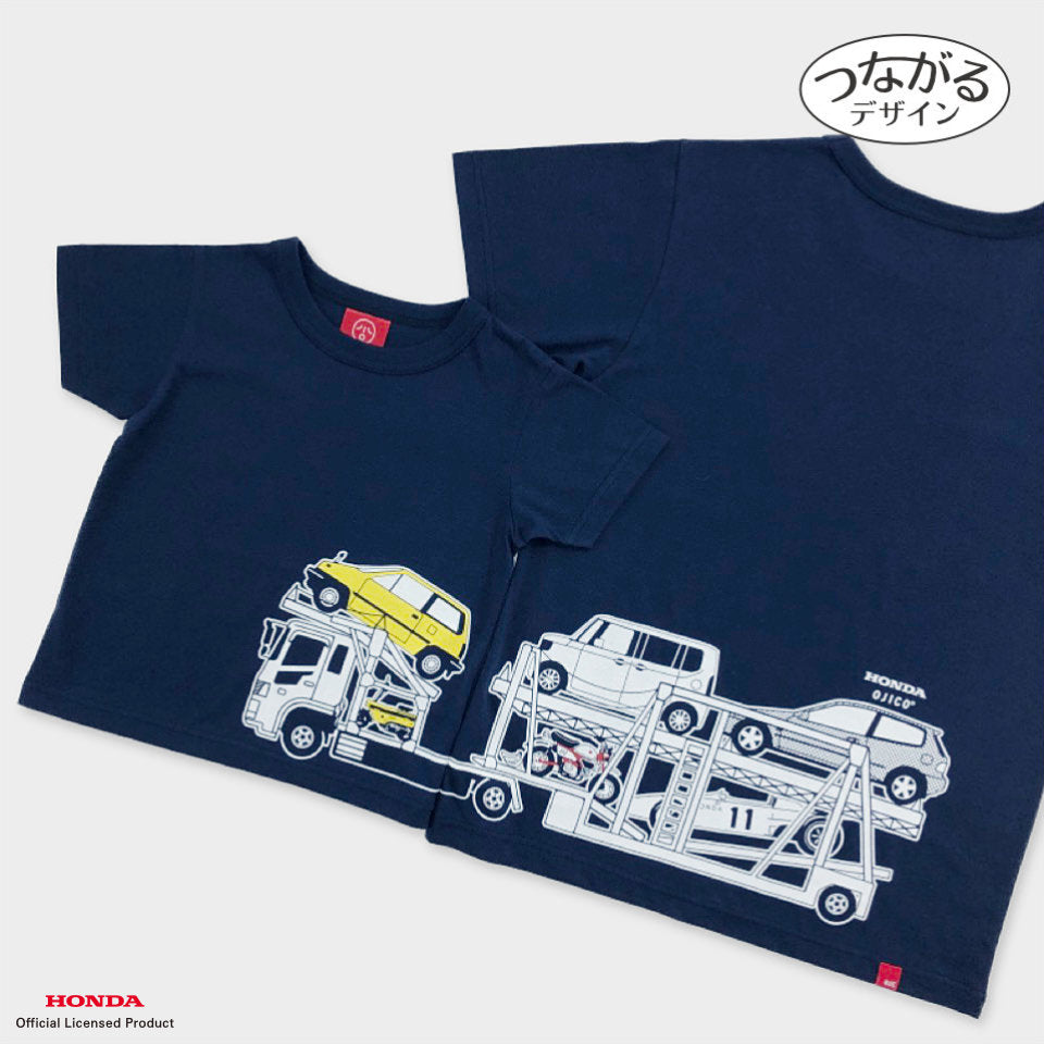 OJICO×Honda カーキャリア Tシャツ キッズ （ネイビー）