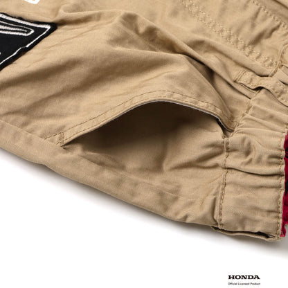 F.O.KIDS×Hondaコラボ_ワッペンハーフパンツ（ベージュ）