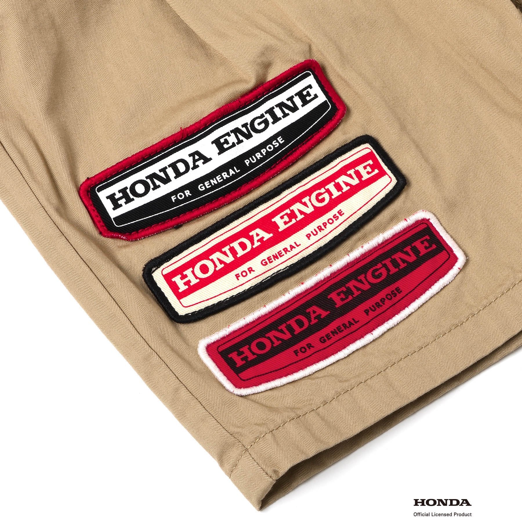 F.O.KIDS×Hondaコラボ_ワッペンハーフパンツ（ベージュ）
