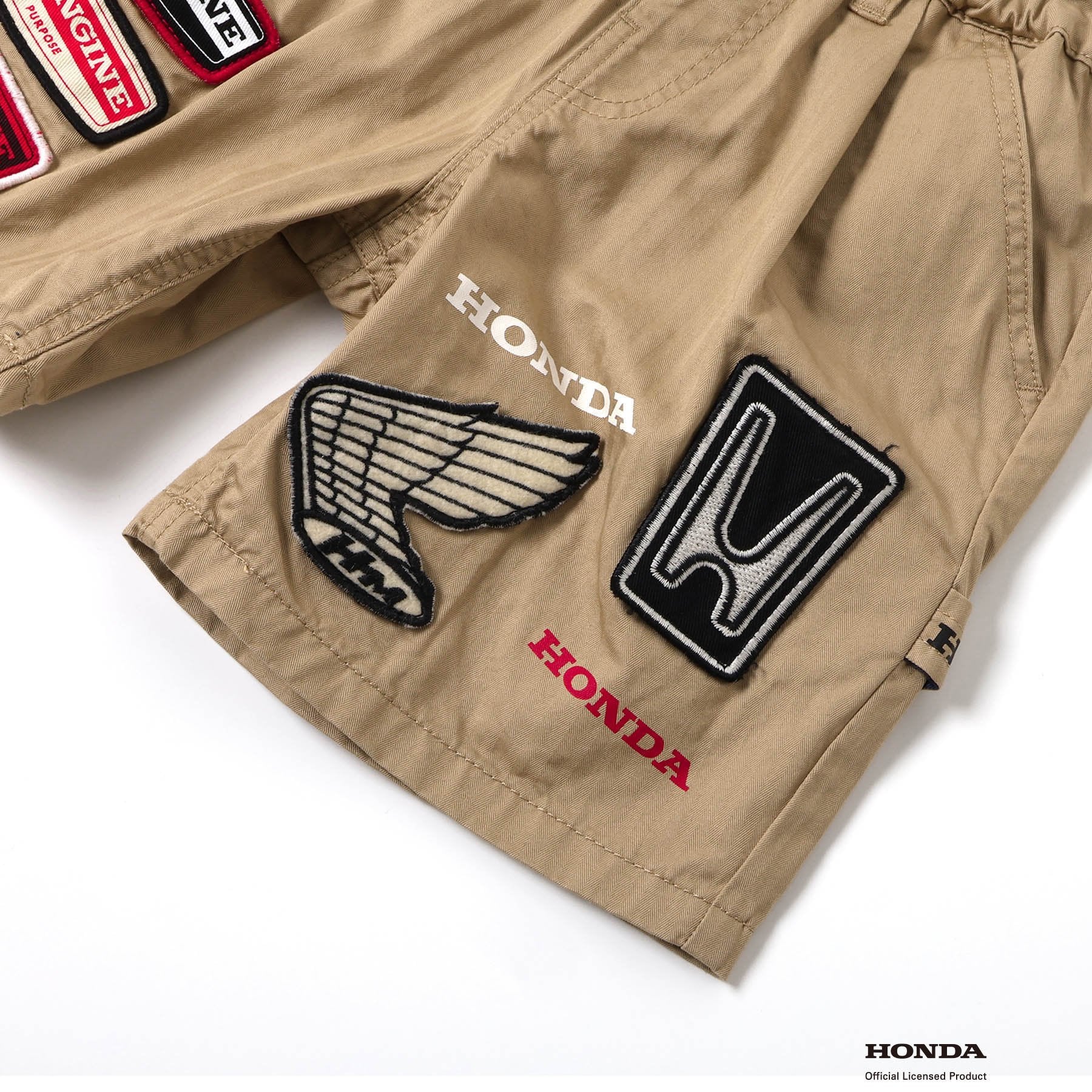 F.O.KIDS×Hondaコラボ_ワッペンハーフパンツ（ベージュ）
