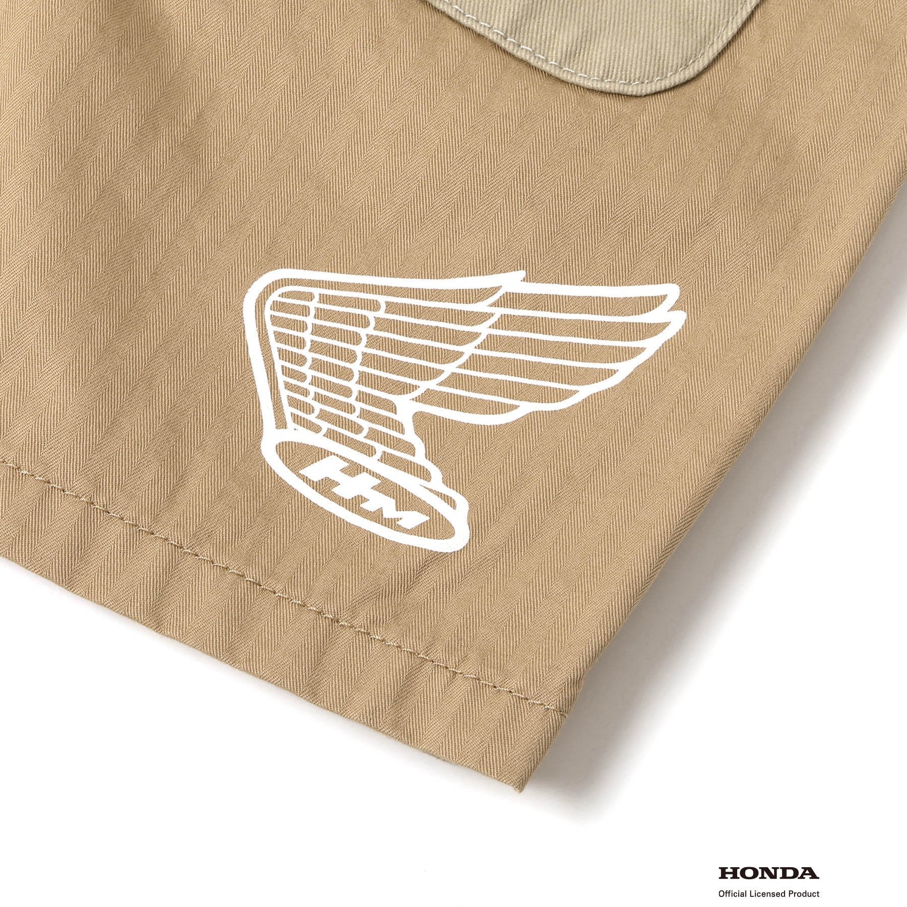 F.O.KIDS×Hondaコラボ_ワッペンハーフパンツ（ベージュ）