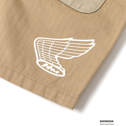 F.O.KIDS×Hondaコラボ_ワッペンハーフパンツ（ベージュ）