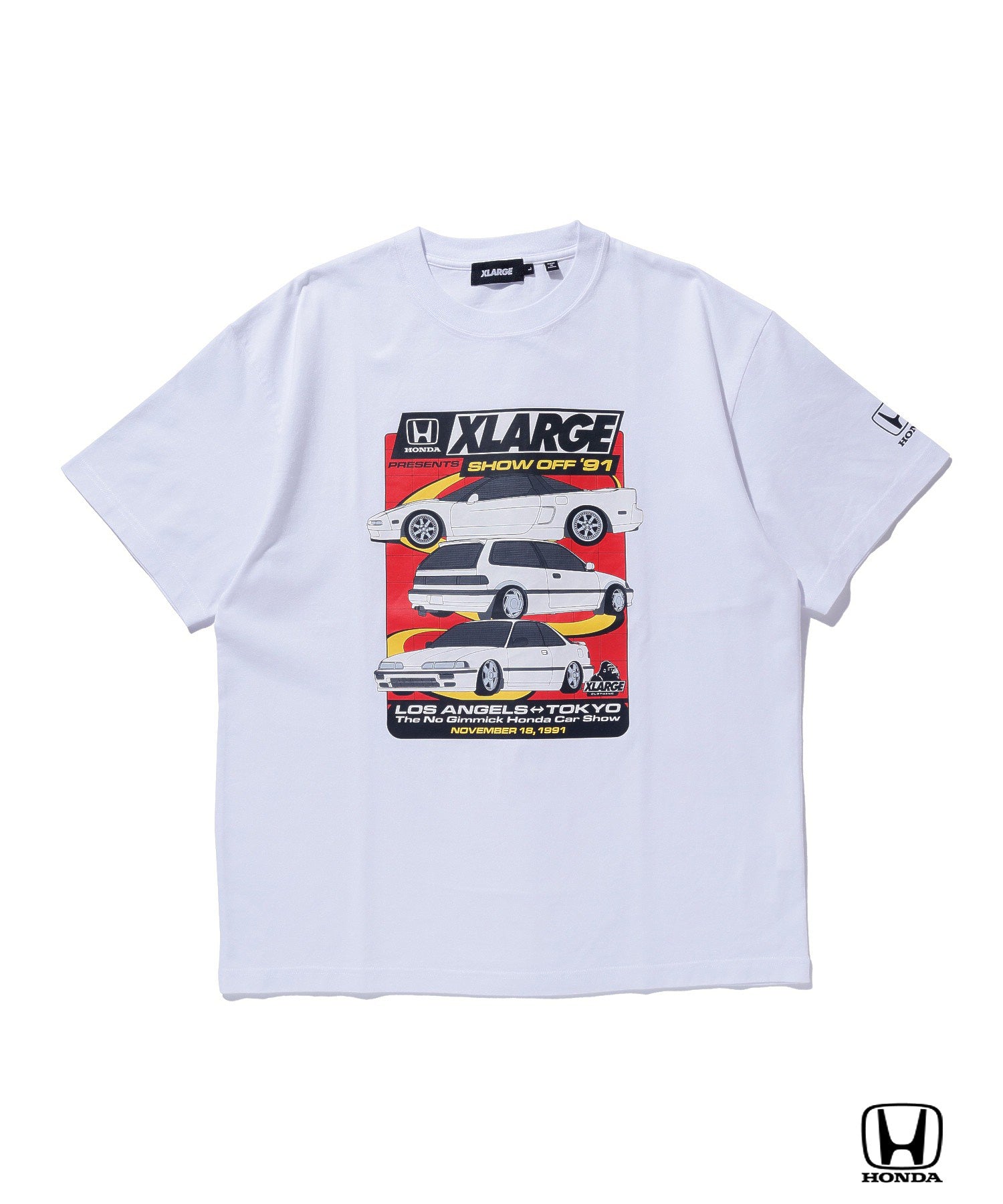 XLARGE×Honda SHOWOFF T-Shirt　ホワイト/ブラック