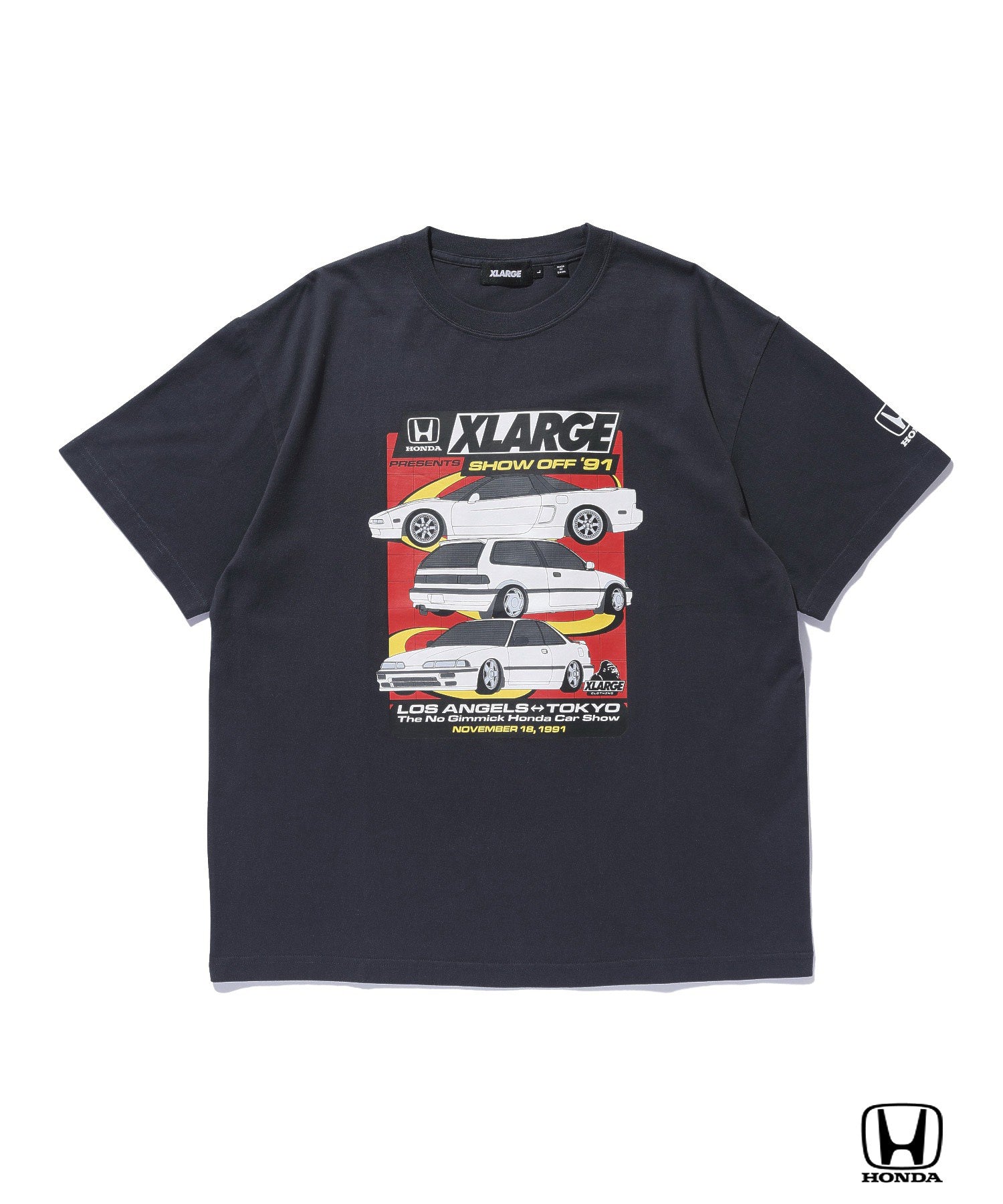 XLARGE×Honda SHOWOFF T-Shirt　ホワイト/ブラック