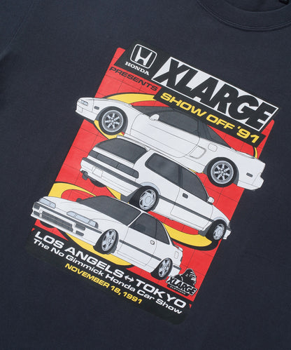 XLARGE×Honda SHOWOFF T-Shirt　ホワイト/ブラック