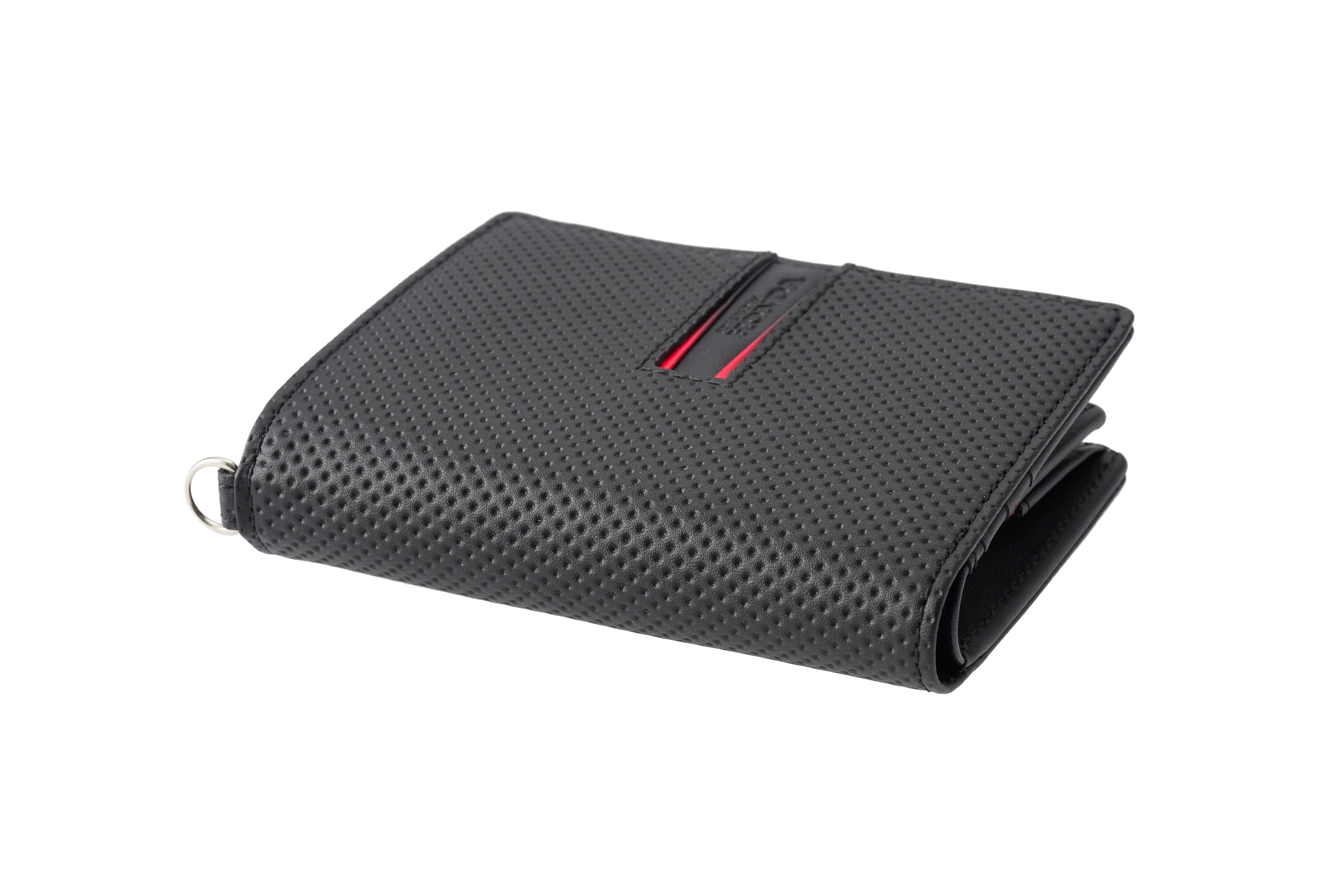 【ノイインテレッセ×HRC】コンパクト札入れ（ブラック×レッド）