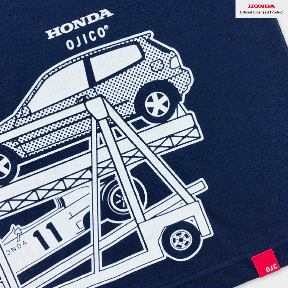 OJICO×Honda カーキャリア Tシャツ キッズ （ネイビー）