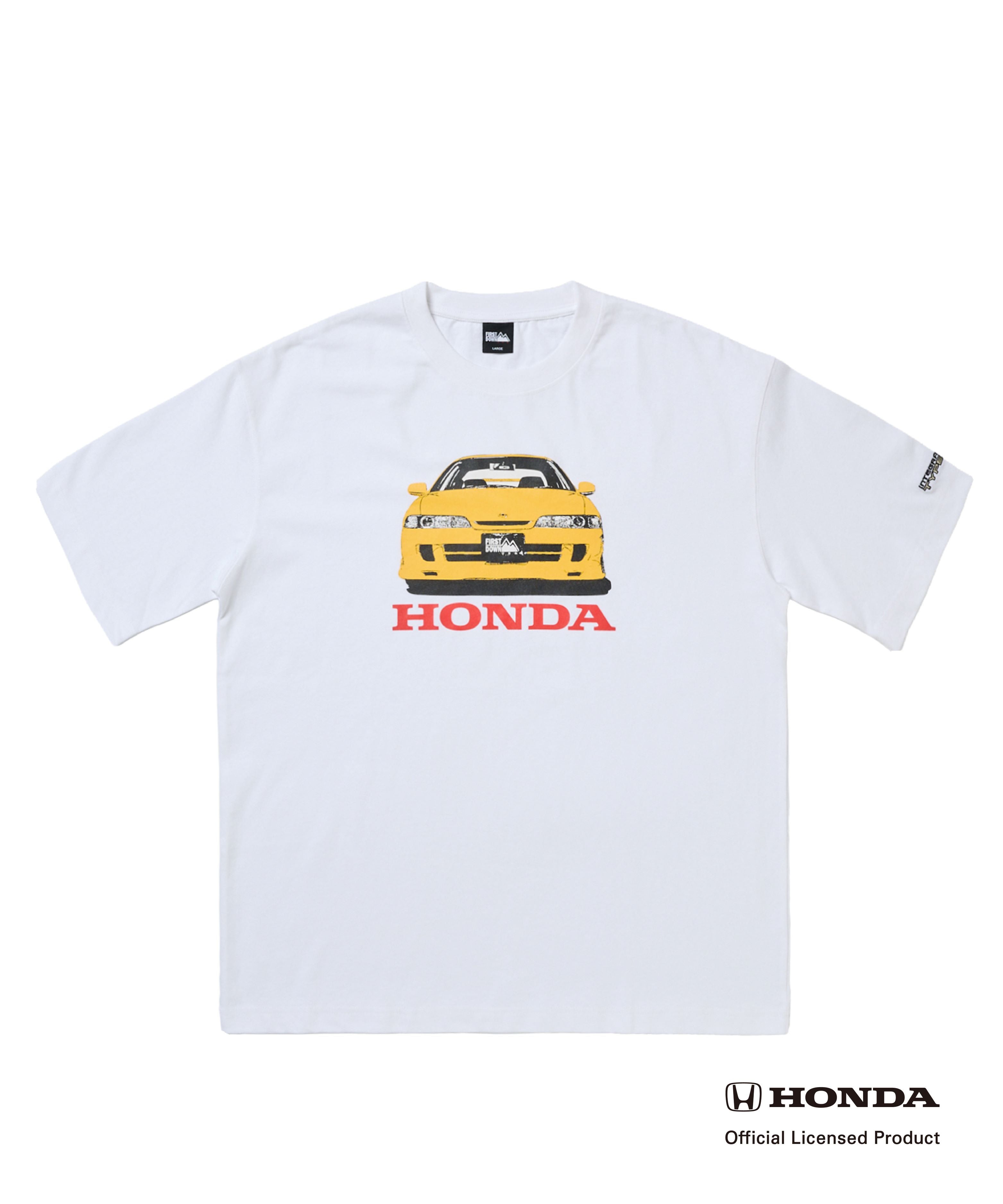 FIRST DOWN USAコラボ「INTEGRA TYPE R」Tシャツ(別注ホワイト/車体イエロー)