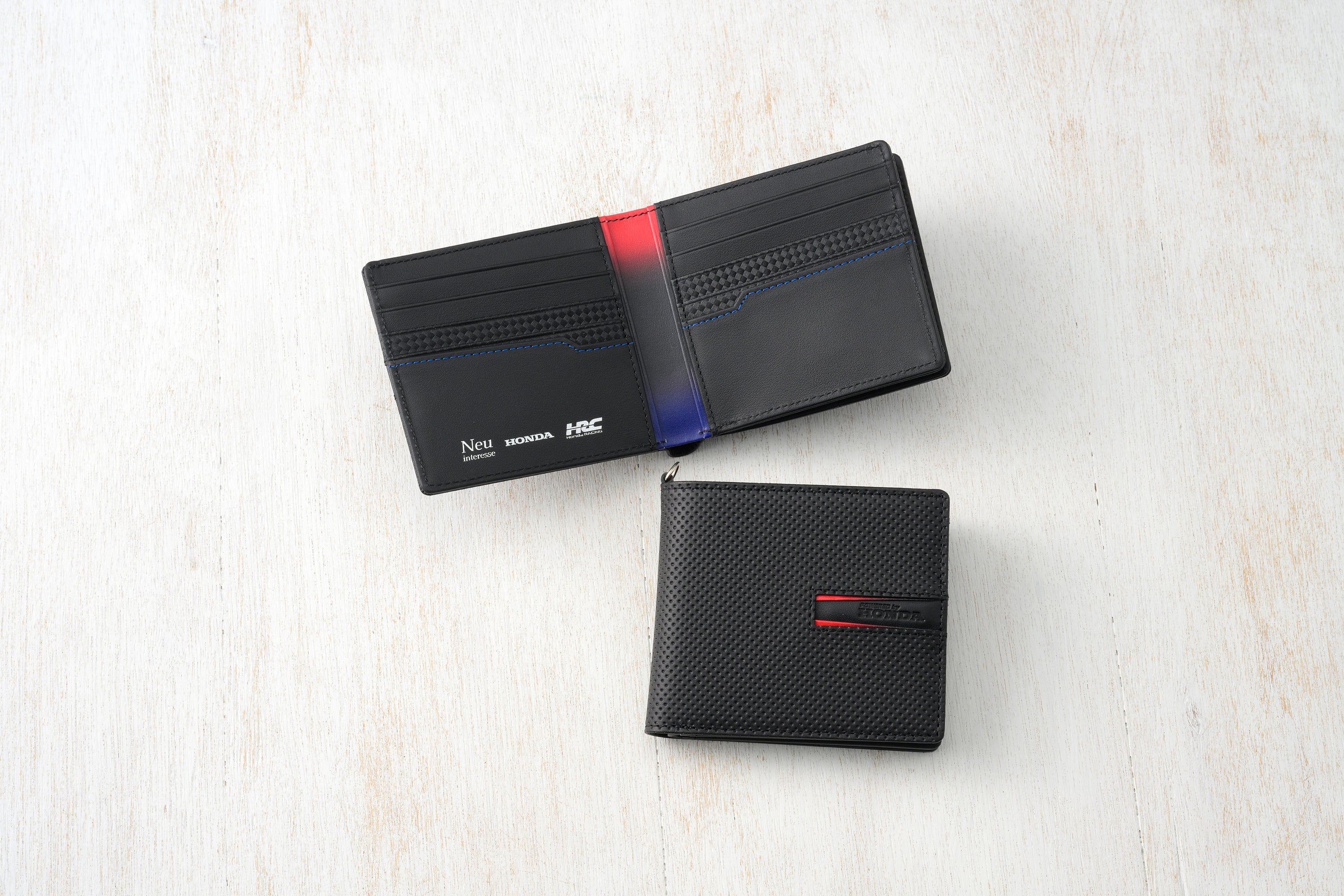 【ノイインテレッセ×HRC】BOX小銭入れ付き札入れ（ブラック×レッド）
