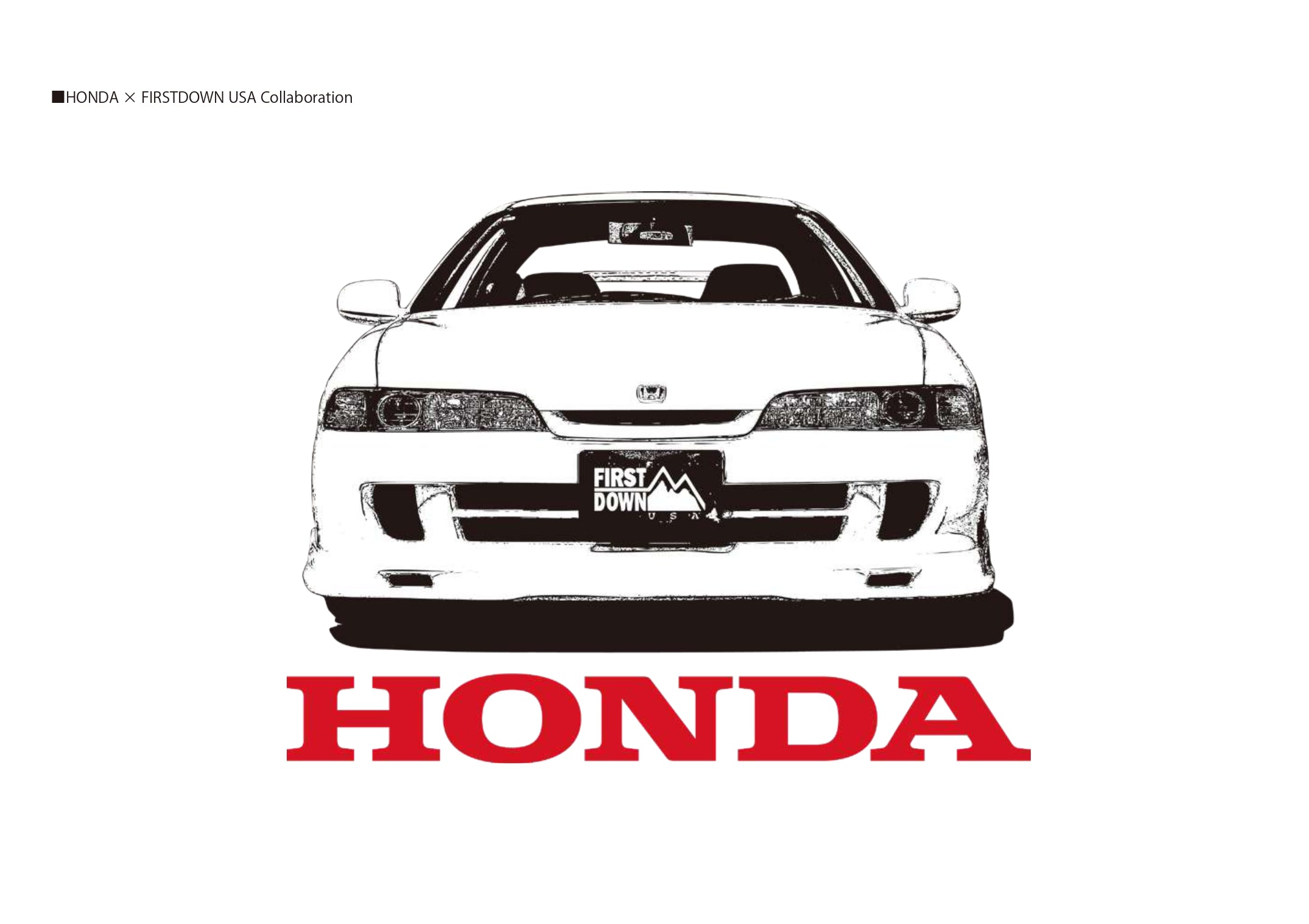 FIRST DOWN USAコラボ「INTEGRA TYPE R」Tシャツ(ホワイト)