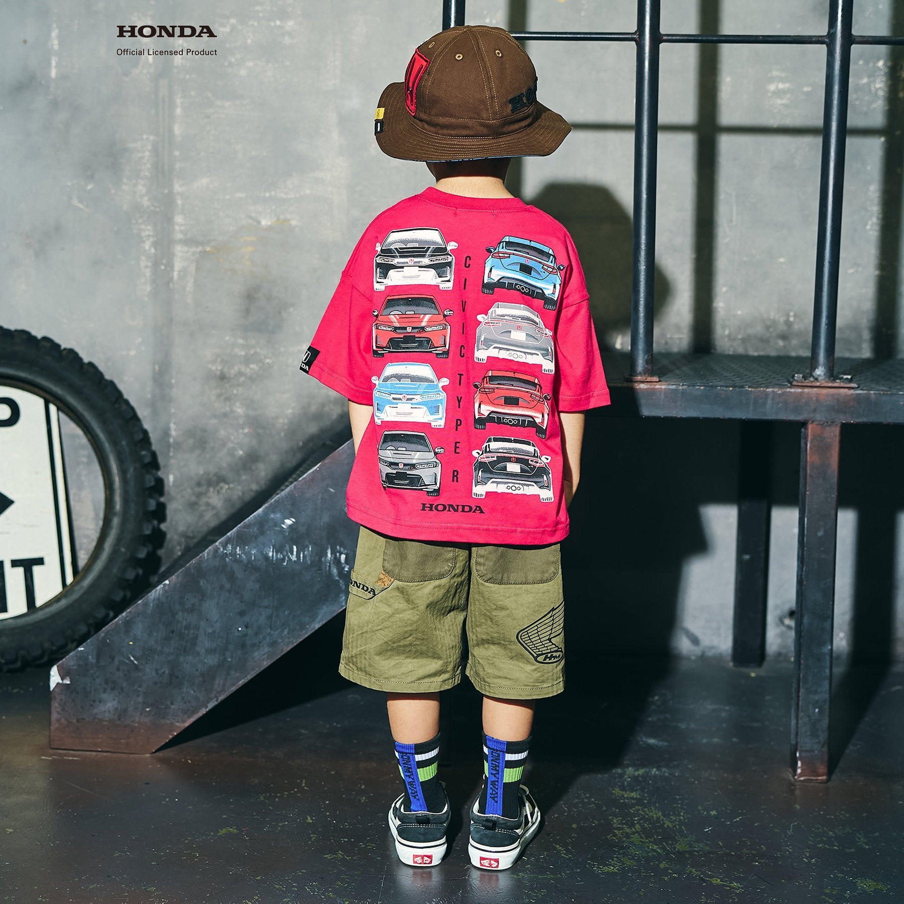 F.O.KIDS×Hondaコラボ_Tシャツ CIVIC TYPE R（レッド）