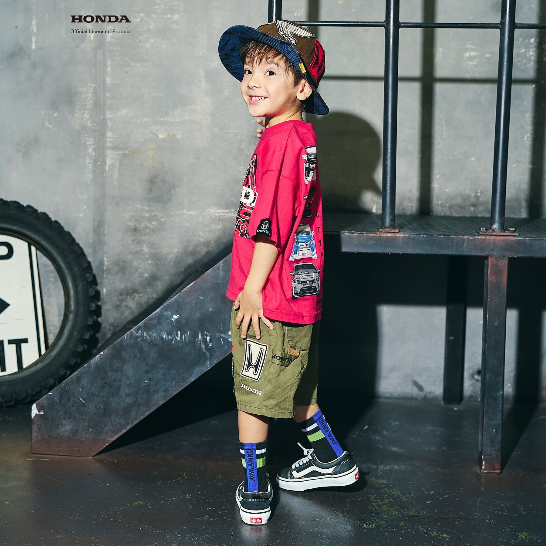 F.O.KIDS×Hondaコラボ_Tシャツ CIVIC TYPE R（レッド）