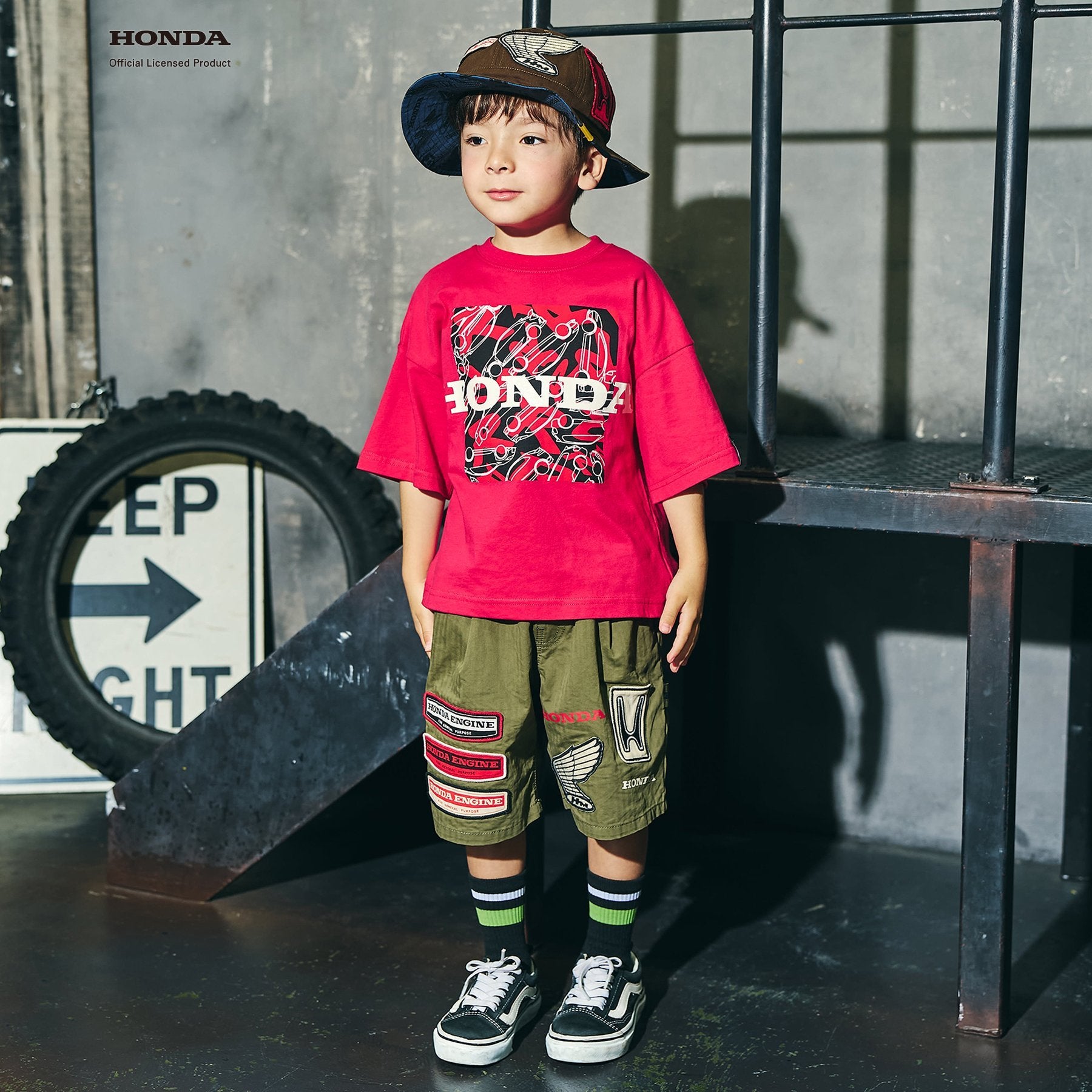 F.O.KIDS×Hondaコラボ_ワッペンハーフパンツ （カーキ） – Honda-Fun-Shop
